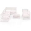 vidaXL Salon de jardin 8 pcs Blanc Bois de pin massif