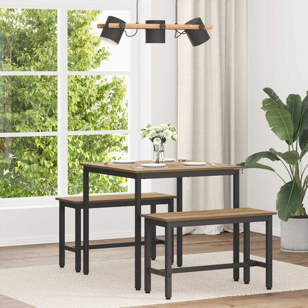 vidaXL Table de salle &agrave; manger / Table de repas M&Eacute;TAL