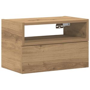 vidaXL Table de chevet murale ch&ecirc;ne artisanal 45x26x28,5 cm