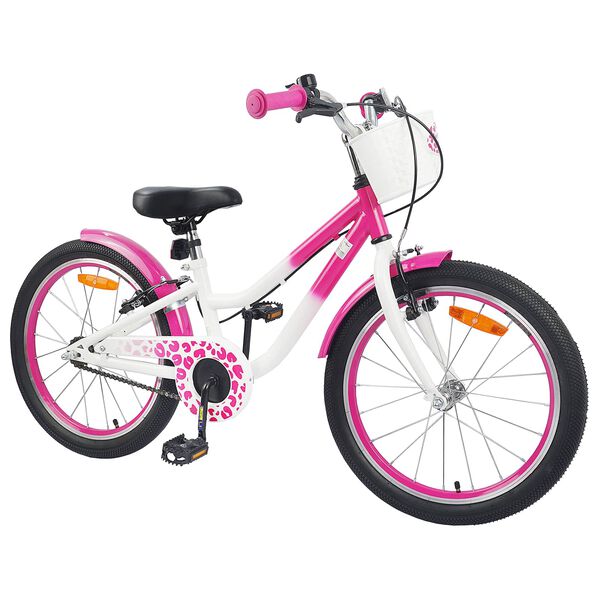 vidaXL V&eacute;lo pour Enfants 18 Pouces pour les 5-7 ans Rose fonc&eacute;