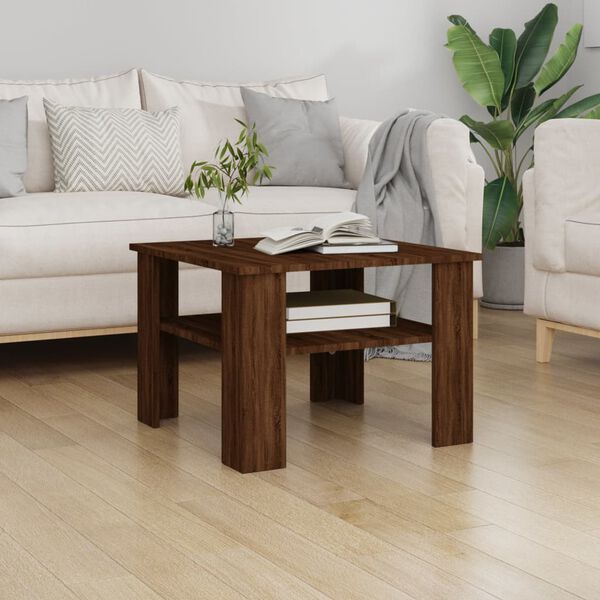 vidaXL Table basse Ch&ecirc;ne marron 60x60x42 cm Bois d'ing&eacute;nierie