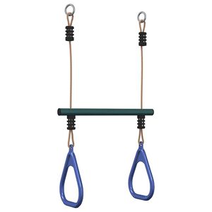 vidaXL Barre de trap&egrave;ze et anneaux de gymnastique d'enfants acier