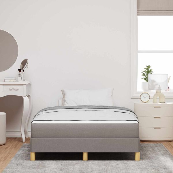 vidaXL Lit &agrave; ressorts avec matelas Taupe 120 x 190 cm tissu