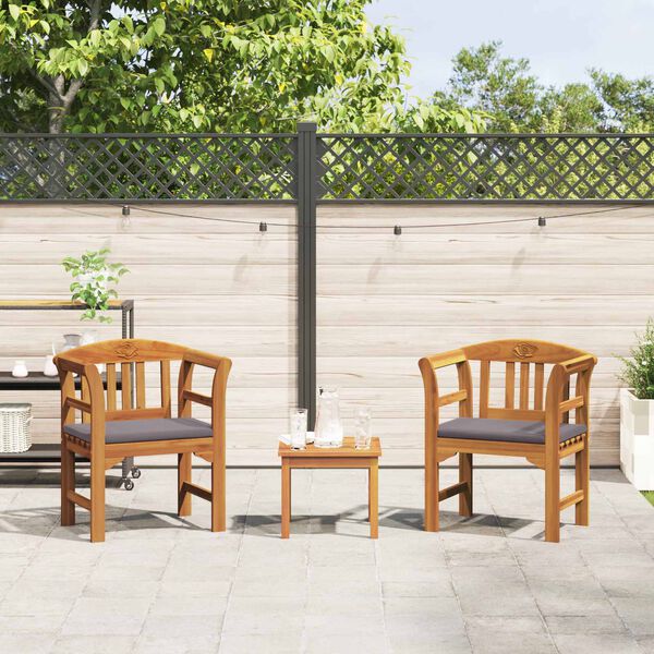 vidaXL Ensemble de salon Rose de jardin 3 pcs Naturel
