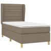 vidaXL Sommier &agrave; lattes de lit avec matelas Taupe 90x190 cm Tissu