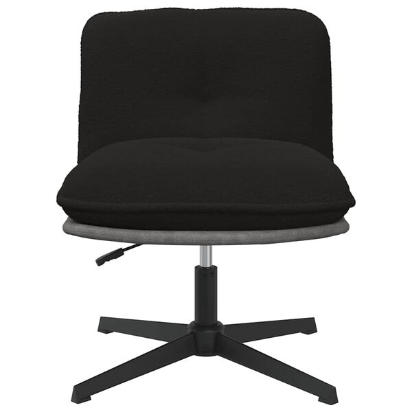 vidaXL Chaise pivotante de bureau noir boucl&eacute; comme de la laine tissu