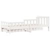 vidaXL Lit de jour et tiroirs sans matelas blanc 90x190 cm bois massif