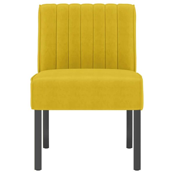 vidaXL Fauteuil sans accoudoirs jaune velours