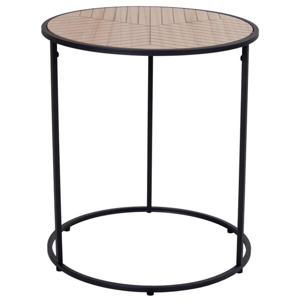 House Nordic Table d'appoint Johanna 40 cm Rond Naturel et noir