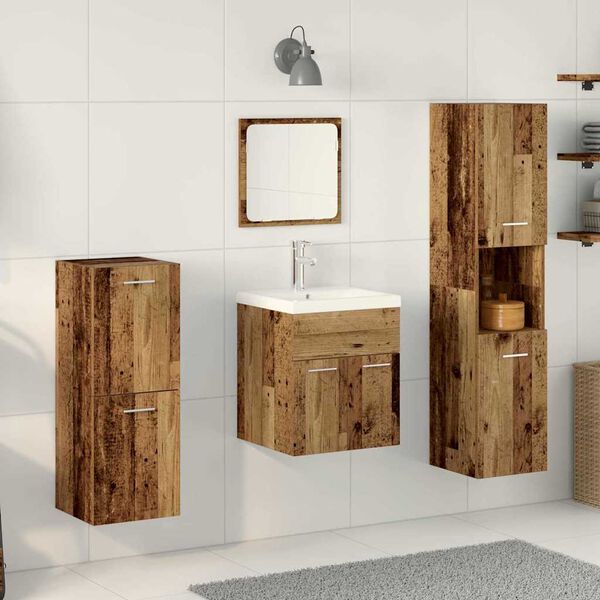 vidaXL Ensemble de mobilier de salle de bain 5 pcs Bois ancien