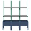 vidaXL Jardinière avec treillis bleu gris 120x40x142,5 cm PP