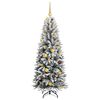 vidaXL Sapin de No&euml;l artificiel avec 150 LED avec support Blanc 150 cm