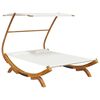 vidaXL Lit repos avec auvent 165x203x138 cm Bois courb&eacute; massif Cr&egrave;me