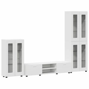 vidaXL Ensemble meuble TV FLORIN 3 pcs Blanc Bois d'ing&eacute;nierie