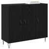 vidaXL Buffet Ch&ecirc;ne noir 90 x 32,5 x 80 cm Bois d'ing&eacute;nierie