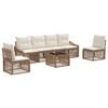 vidaXL Ensemble de canap&eacute; de jardin 7 pcs Beige polyrotin
