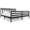 vidaXL Cadre de lit sans matelas noir bois massif 200x200 cm