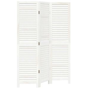 vidaXL Cloison de séparation 3 panneaux blanc bois de paulownia massif
