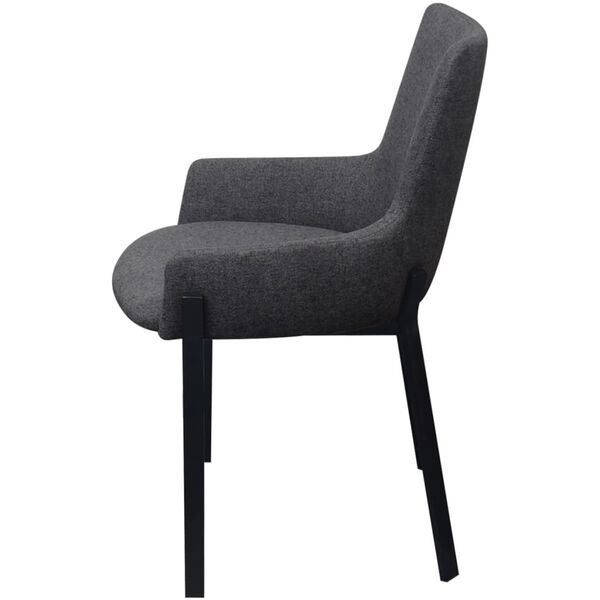 vidaXL Chaises &agrave; manger lot de 2 gris fonc&eacute; tissu