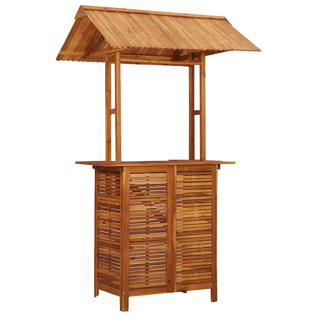 VidaXL Table De Bar Extérieur Bois Douglas - Avec Toit Et Étagères | Meuble Bistrot Jardin