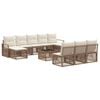 vidaXL Ensemble de canap&eacute; de jardin 11 pcs Beige polyrotin