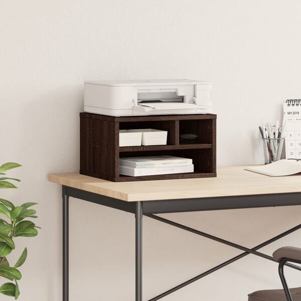 vidaXL Support d'imprimante ch&ecirc;ne marron 40x32x22,5 cm bois ing&eacute;nierie