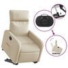 vidaXL Fauteuil inclinable &eacute;lectrique cr&egrave;me tissu