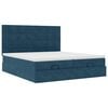 VidaXL Cadre de lit ottoman avec matelas bleu fonc&eacute; 180x200 cm velours