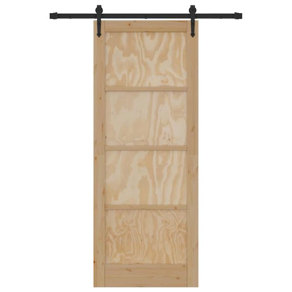 vidaXL Porte coulissante ORKDAL Marron 83 x 211 cm Bois de pin massif
