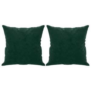 vidaXL Coussins d&eacute;coratifs lot de 2 Vert fonc&eacute; 40x40 cm Velours