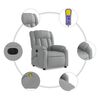 vidaXL Fauteuil de massage inclinable électrique gris clair tissu