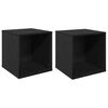 vidaXL Bo&icirc;te d'albums vinyles 2 pc Ch&ecirc;ne noir 37 x 36,5 x 38 cm