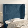 vidaXL T&ecirc;te de lit avec oreilles Bleu fonc&eacute; 103x23x118/128 cm Velours