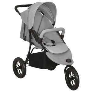 vidaXL Poussette pour bébé Gris clair Acier