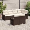 vidaXL Ensemble de canapé de jardin 7 pcs Marron Poly rotin