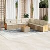vidaXL Salon de jardin avec coussins 10 pcs beige r&eacute;sine tress&eacute;e
