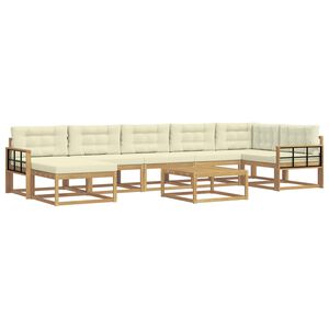 vidaXL Ensemble de canap&eacute;s d'ext&eacute;rieur 8 pc Blanc et cr&egrave;me