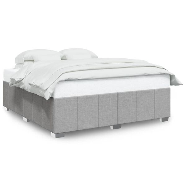 vidaXL Cadre de lit sans matelas gris clair 200x200 cm tissu