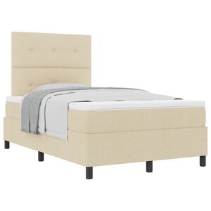 vidaXL Lit &agrave; ressorts avec matelas Cr&egrave;me 120 x 200 cm tissu