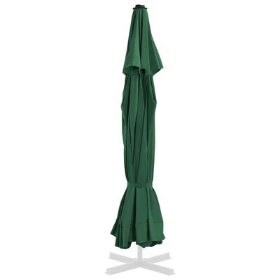 vidaXL Tissu de remplacement pour parasol d'extérieur Vert 500 cm