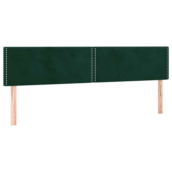 vidaXL T&ecirc;tes de lit Vert fonc&eacute; 200x5x78/88 cm Velours
