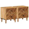 vidaXL Table de chevet 2 pcs Marron 40 x 33,5 x 46 cm