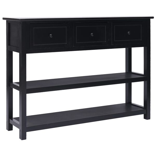 vidaXL Buffet Noir 108x30x76 cm Bois de Paulownia massif