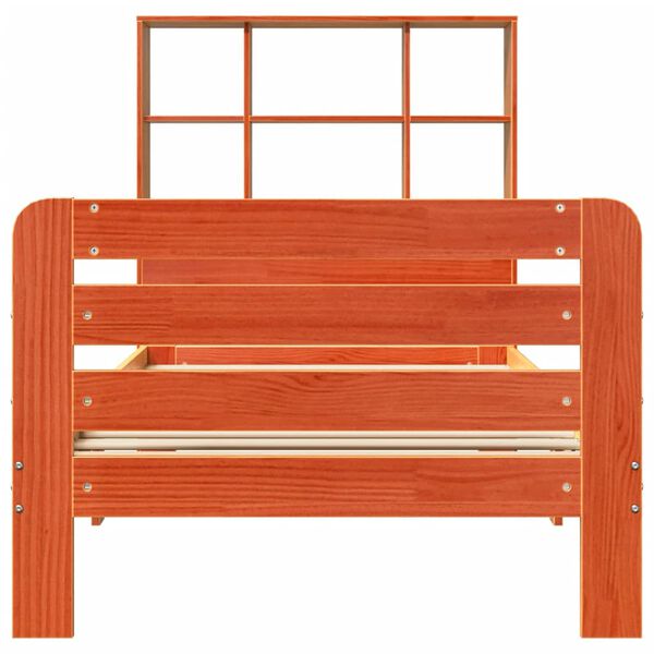 vidaXL Cadre de lit sans matelas cire marron 75x190 cm bois pin massif