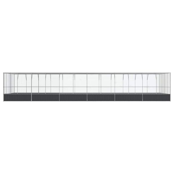 vidaXL Volière avec extension argenté 1246x414x212 cm acier