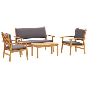 vidaXL Ensemble de canap&eacute; de jardin 4 pi&egrave;ces 4-Nombre de places Marron
