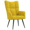 vidaXL Fauteuil relax avec tabouret en velours jaune moutarde