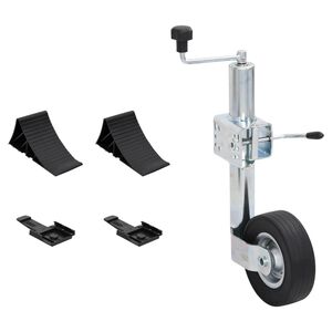 vidaXL Roue jockey 60 mm avec 1 pince fendue et cales de roue