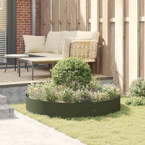 vidaXL Anneau de jardini&egrave;re Vert olive 120 x 120 x 20 cm