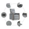 vidaXL Fauteuil inclinable Gris clair Tissu